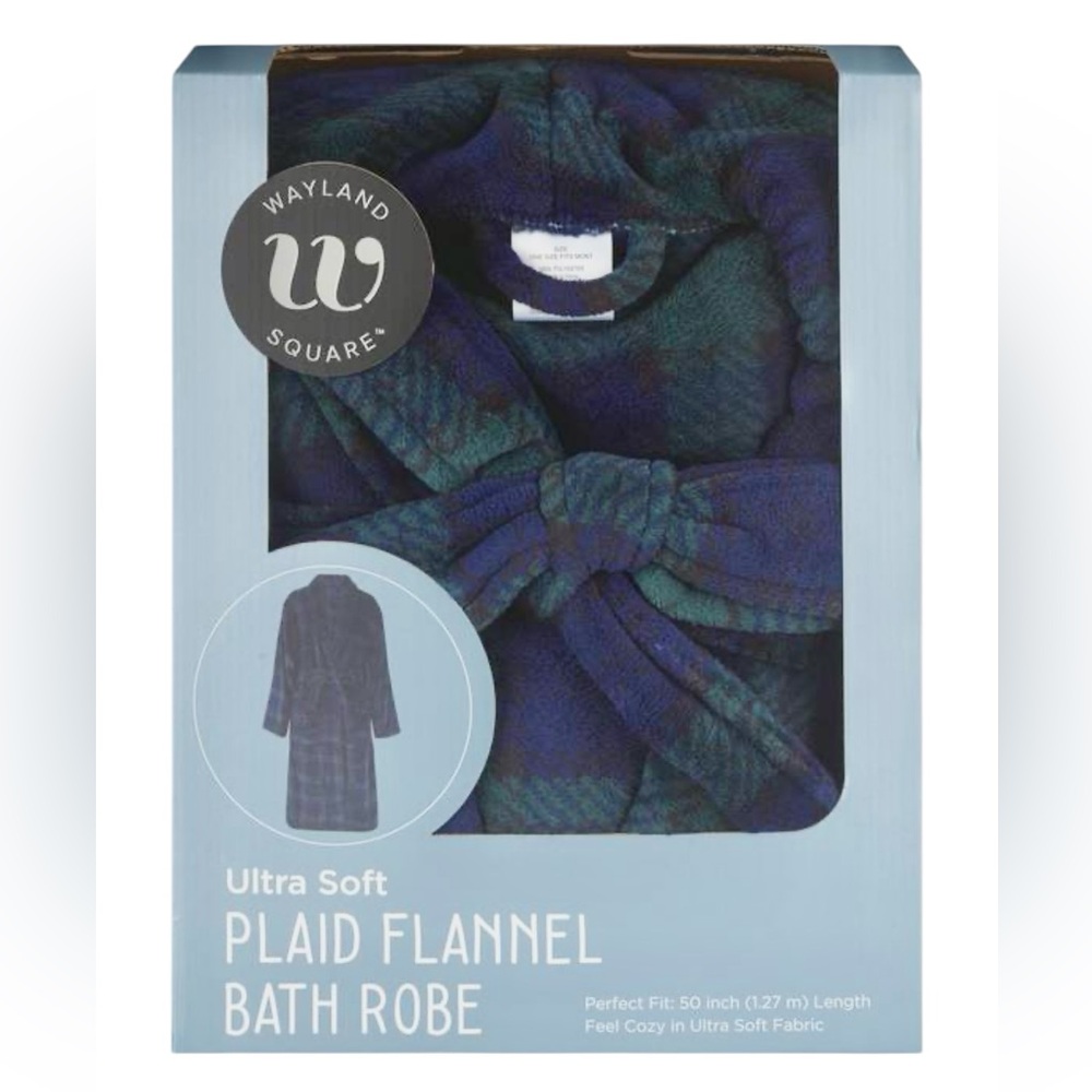 🛍️ Wayland Square Ultra Soft Plaid Flannel Bath Robe One/Size